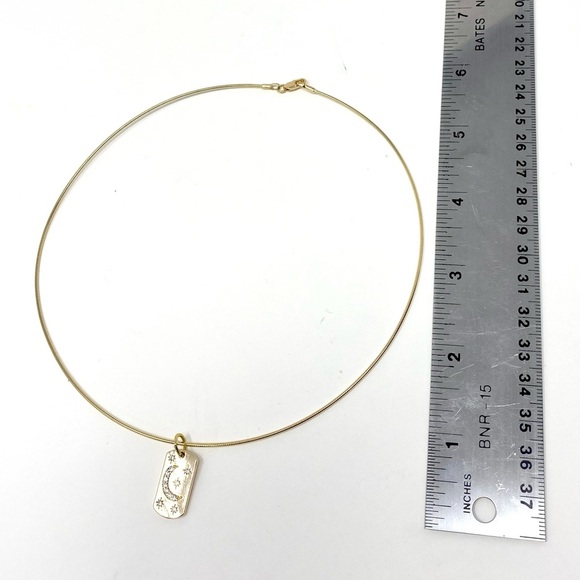 New Anthropologie Celestial Charm Choker Necklace Gold Moon Star - Picture 6 of 6